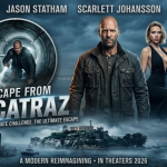 Escape from Alcatraz 2026 official poster starring Jason Statham and Scarlett Johansson