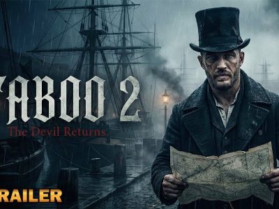 Tom Hardy holding map in rainy harbor scene Taboo Season 2 teaser