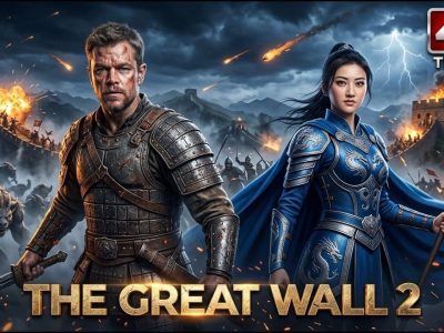 The Great Wall 2 2026 official concept trailer poster featuring Matt Damon and Jing Tian in epic battle