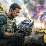 Mark Wahlberg looking up at Optimus Prime in intense close-up scene from Transformers 8 2026 concept teaser trailer